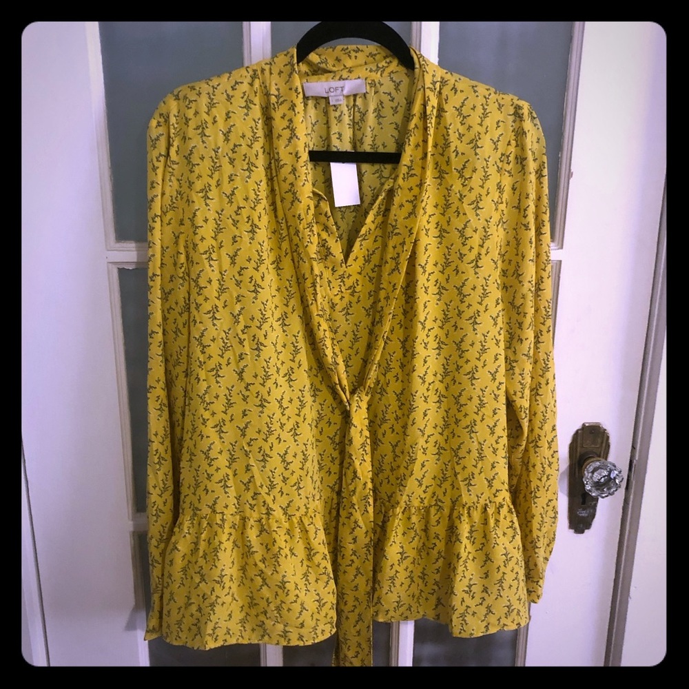 Tie-Neck Peplum Blouse